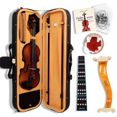 全手工专业级4/4小提琴云杉面板枫木天然虎纹底板乌木镶黄杨木