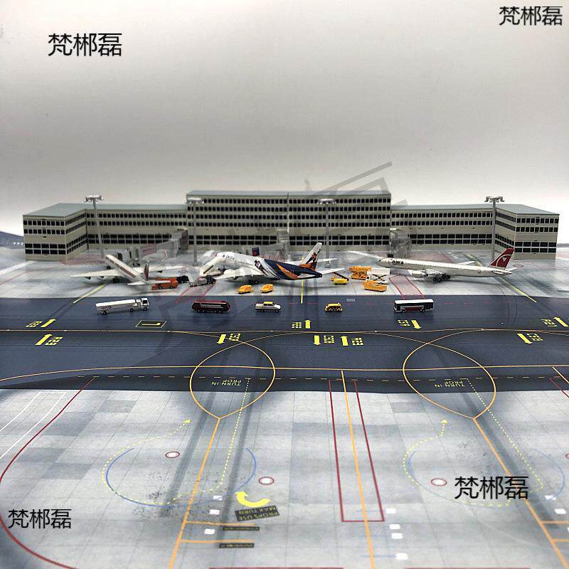 1/400机场地勤车航站楼廊桥指挥塔路灯地勤纸客机模型配件