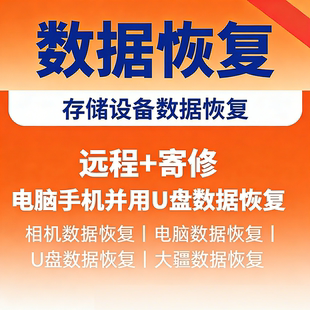 电脑硬盘数据恢复照片视频文件U盘sd卡优盘损坏系统修复资料远程