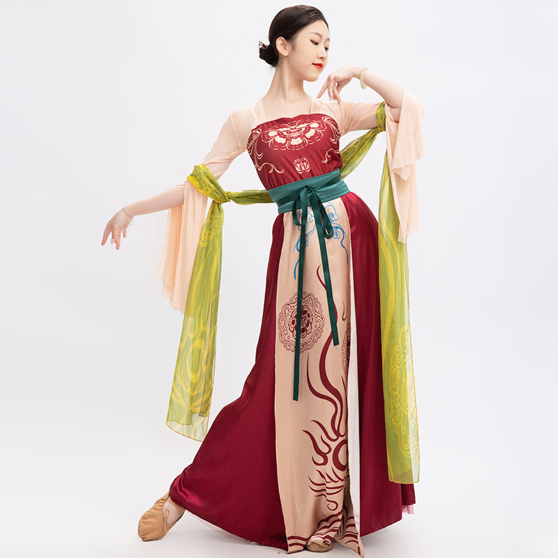 2022新款盛唐舞姬古典舞蹈服套装女唐风齐腰汉服景点摆拍服装女