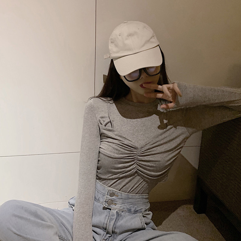 ONLY新款女装百搭韩版圆领套头抽褶修身显瘦假两件长袖T恤上衣潮在类目 女装/女士精品, T恤中 - 来自Buy2taobao.com提供专业的淘宝代购服务