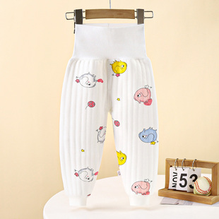 居家服婴儿春秋冬护肚裤 宝宝打底裤 高腰裤 纯棉保暖裤 夹棉 睡裤