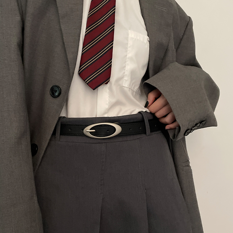 堆良品女PU合金简约腰带