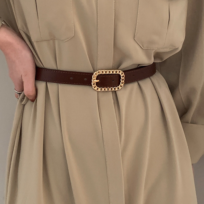 皮带女ins风黑色夏季简约时尚百搭腰带装饰配连衣裙子牛仔裤带潮