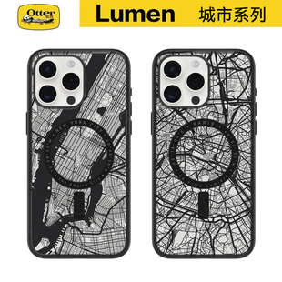 OtterBox手机壳适用于iPhone15ProMax苹果Lumen PassPort城市系列透明防摔MagSafe磁吸充电保护套纽约巴黎