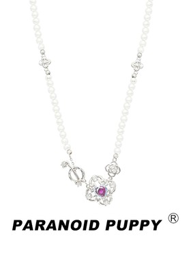 心心如意石镶石工艺珍珠项链