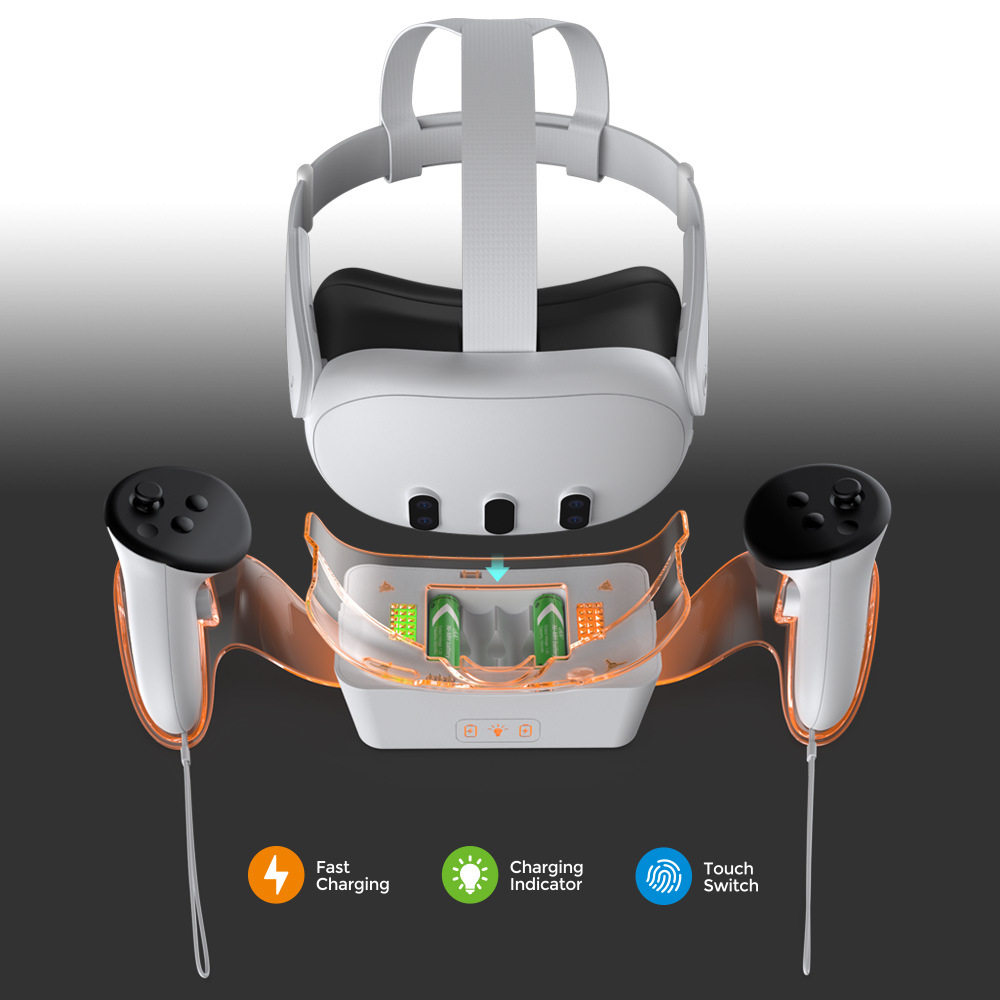 Meta Quest 3 VR头盔充电底座Meta Quest 3手柄发光座充智能设备