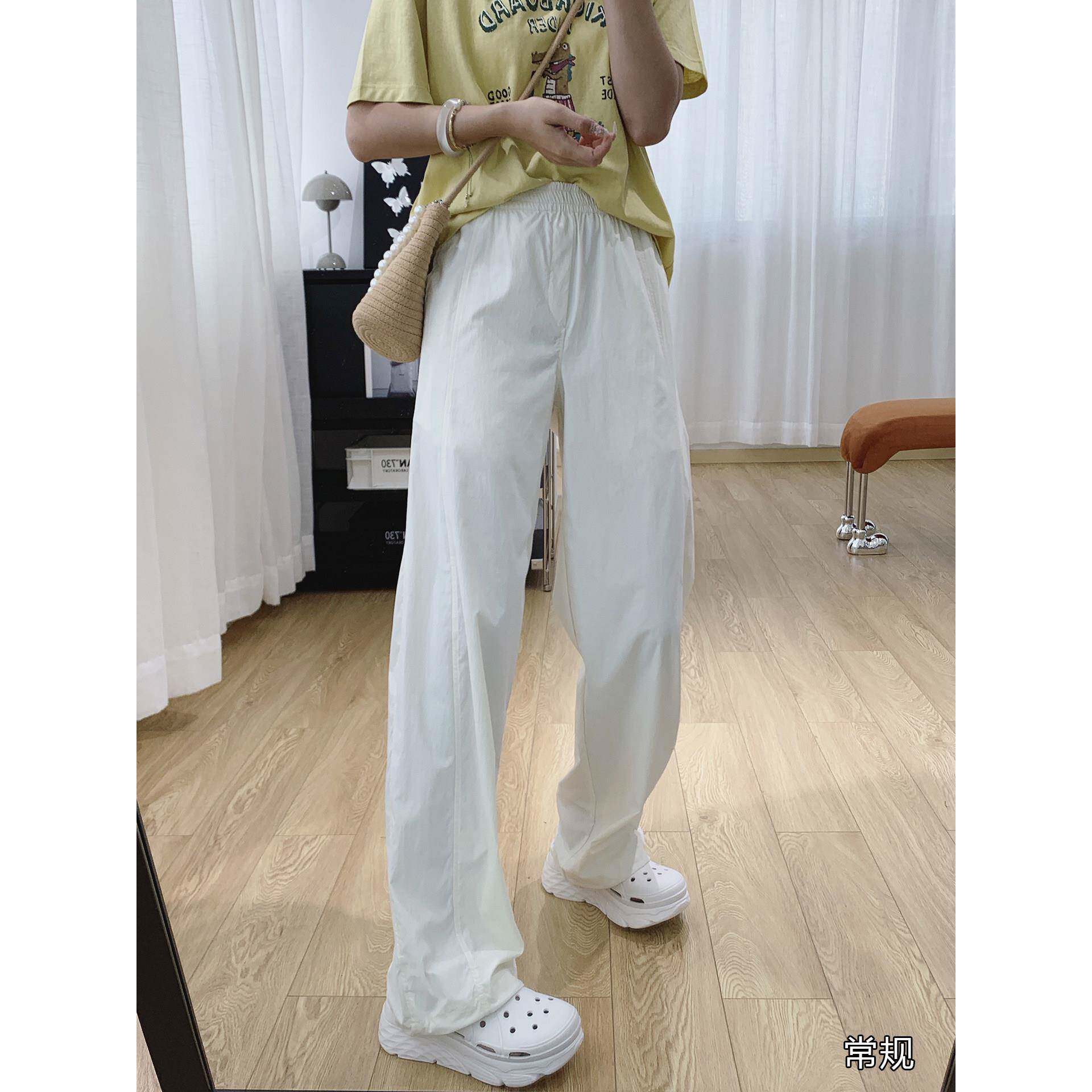 工装运动裤女春秋2025新款速干高腰宽松直筒小个子垂感时尚休闲裤