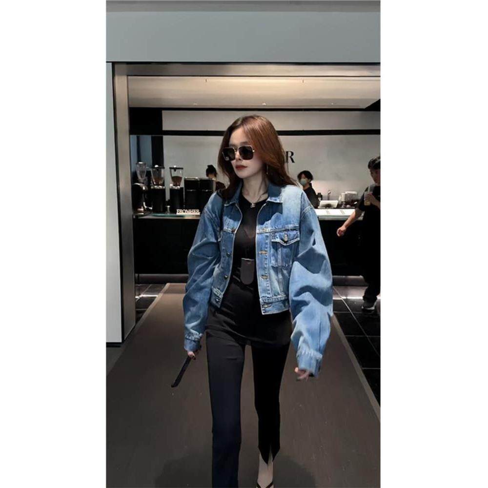 美式小个子蓝色牛仔外套短款女2026春秋新款高端休闲bf慵懒风宽松