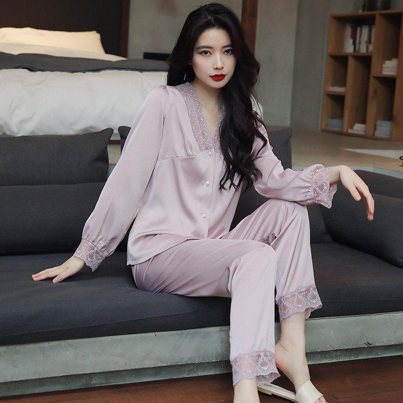 高级睡衣女2026年新款感夏天性感蕾丝网红ins家居服长袖两件套装
