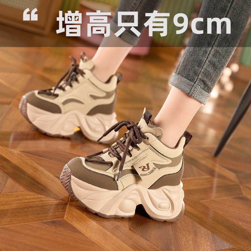 香港内增高老爹鞋女超火2025年新款春季单鞋爆款小个子厚底运动鞋