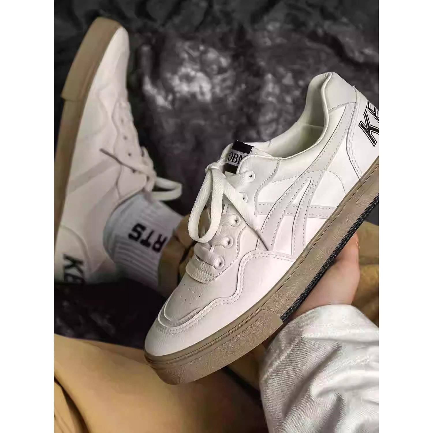 潮牌2025新款小众覆古小白鞋男休闲百搭情侣板鞋男女低帮德训潮鞋