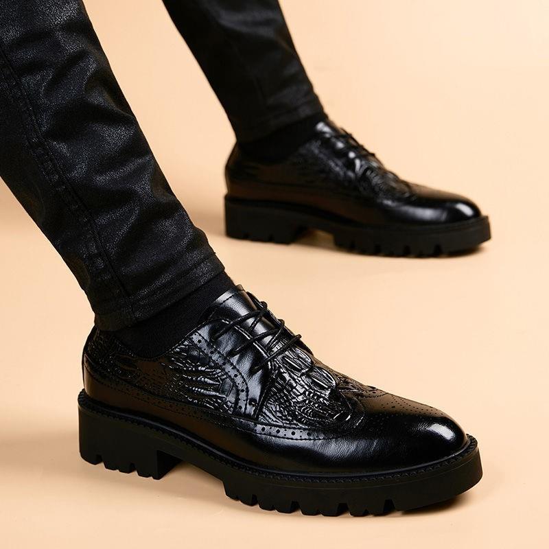 高档厚底皮鞋男软底防臭商务正装鞋真皮英伦透气男士皮鞋品牌男鞋
