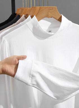 home daily 骨子里的高气质！宝藏单品！白色半高领打底衫男秋季