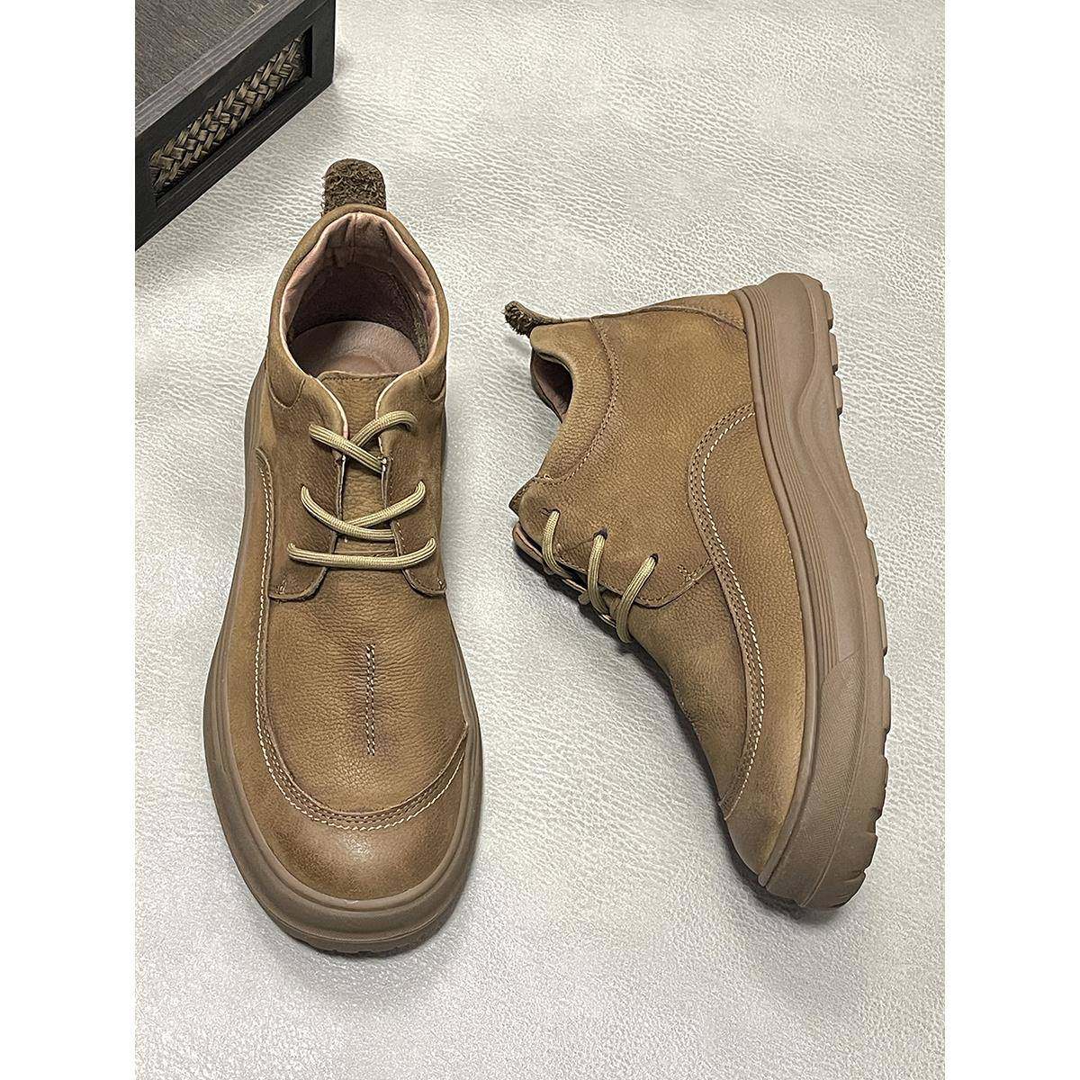 2025新款男士真皮中低帮马丁靴头层牛皮覆古休闲防滑耐磨软底皮鞋