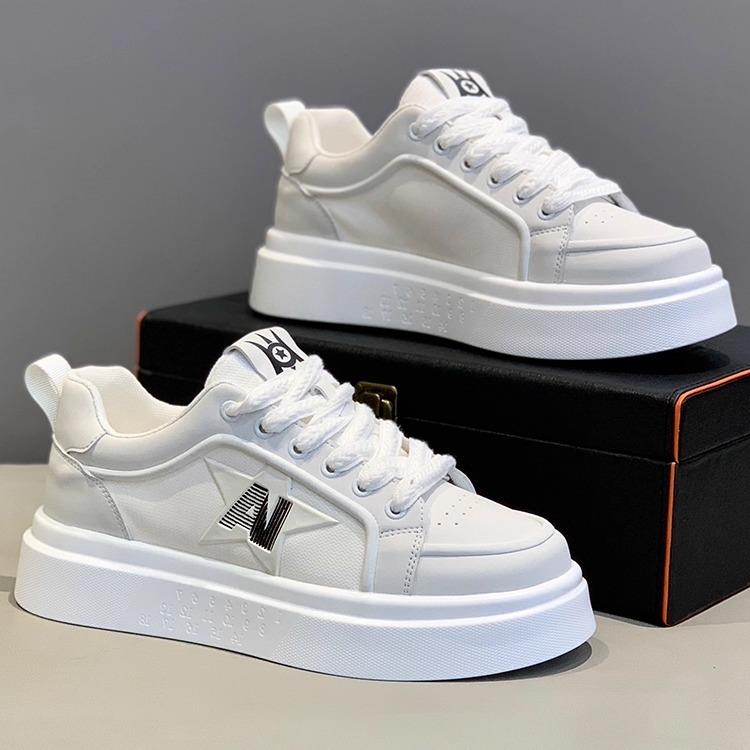 潮牌2025新款秋冬季小白鞋轻便百搭运动休闲鞋防滑男厚底增高板鞋