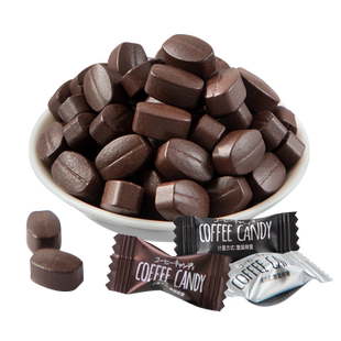 100颗不多言咖啡糖即食黑咖啡味咖啡豆可嚼防犯困解困提神硬糖果