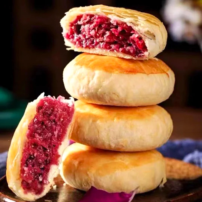 鲜花饼云南特产旗舰店玫瑰花糕点心小吃官方休闲小零食品早餐面包