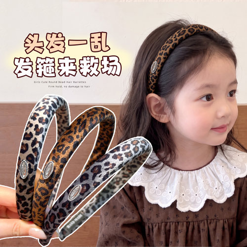 嗯嗯女童复古豹纹洋气柔软发箍