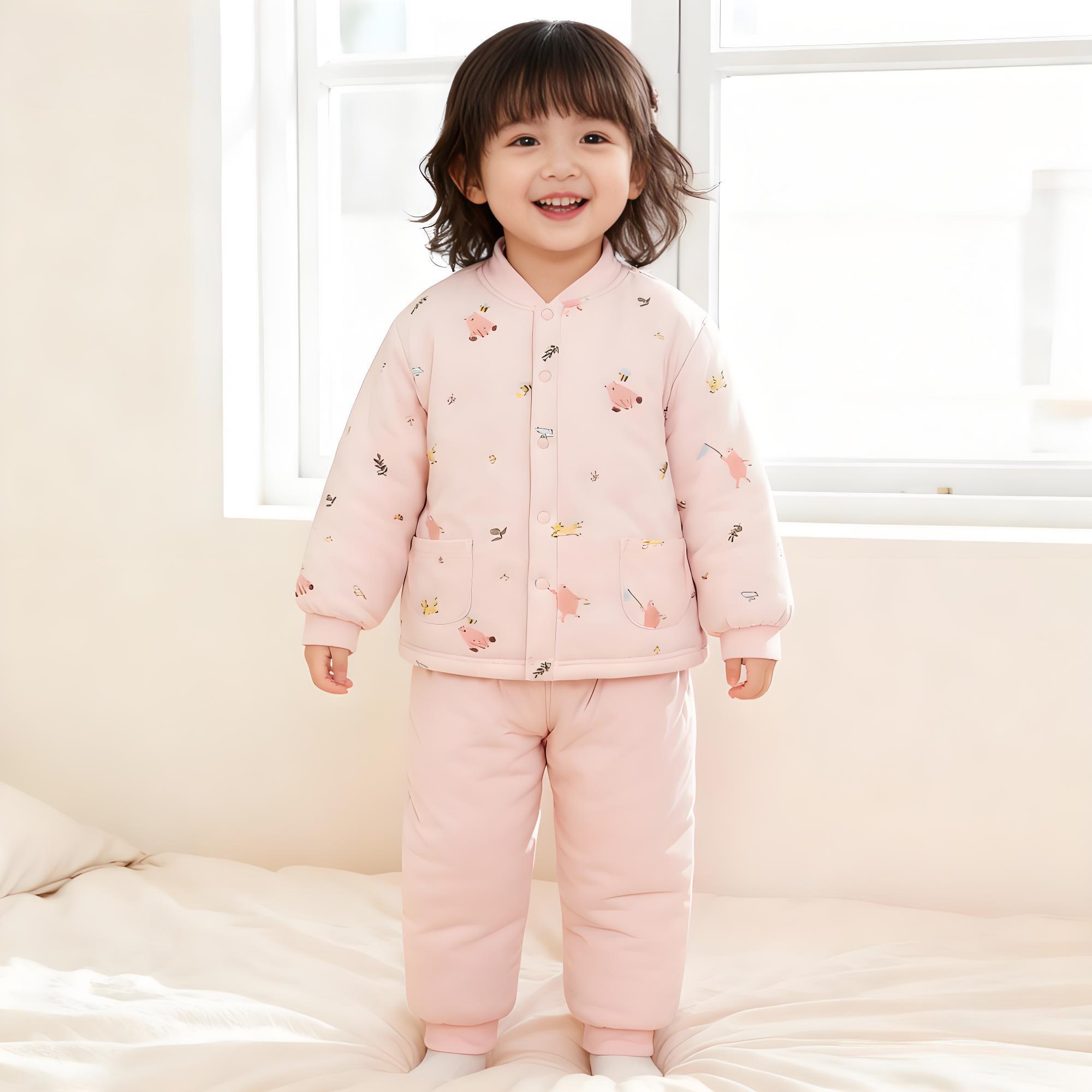 好孩子棉冬季夹棉套装长袖加厚