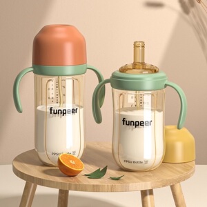 funpeer粉皮儿58宽口径奶瓶配件奶嘴食品纳米银吸管嘴直饮嘴鸭嘴