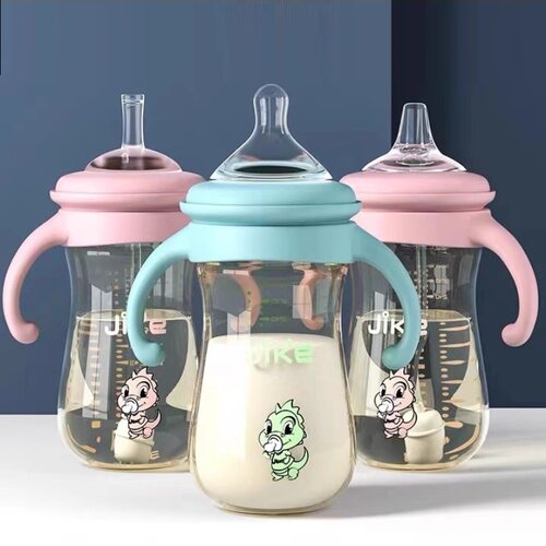 Jike吉客宽口径奶瓶配件奶嘴食品级硅胶一口吸式吸管嘴直饮嘴鸭嘴
