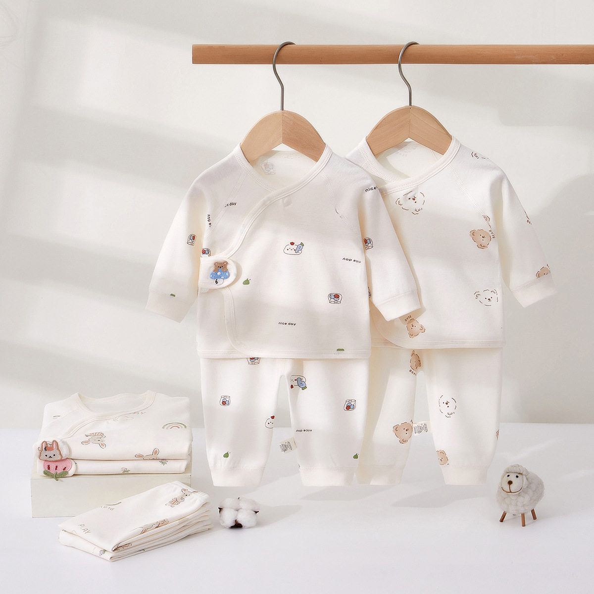 婴幼儿衣服秋装分体纯棉春秋和尚服新生婴儿秋季初生宝宝秋衣套装