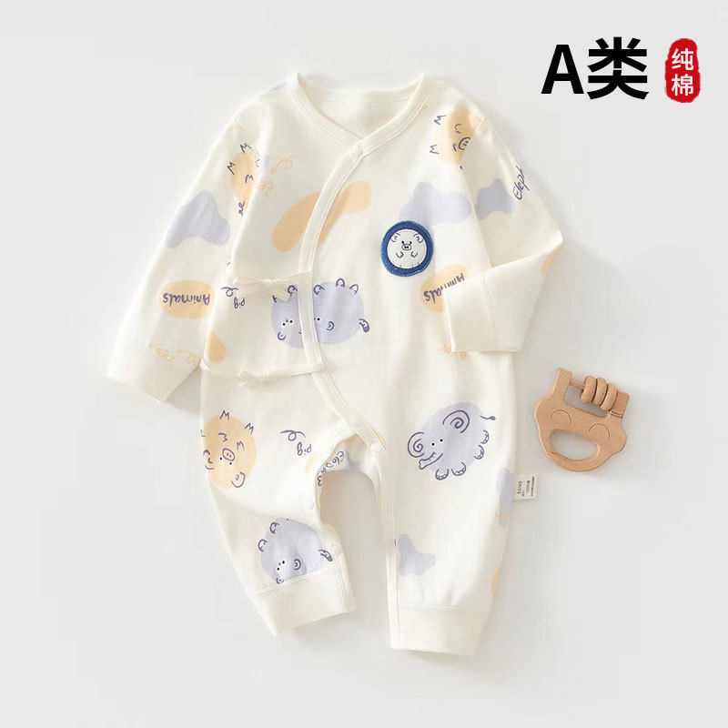 婴儿连体衣秋季男女宝宝新生儿衣服初生哈衣和尚服春秋冬爬服睡衣