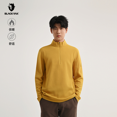 BLACKYAK/布来亚克25秋冬户外男士弹力保暖针织半拉长袖T恤WYM425