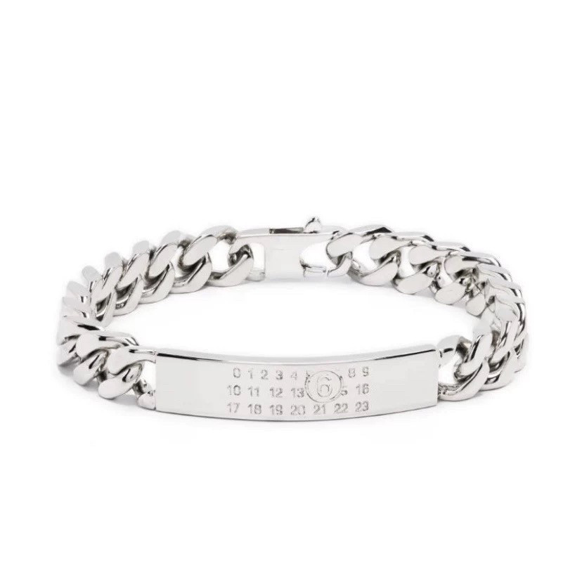 thumbnail for MMMMM style classic majela style letter engraving Cuban bracelet European and American fashion couple bracelets