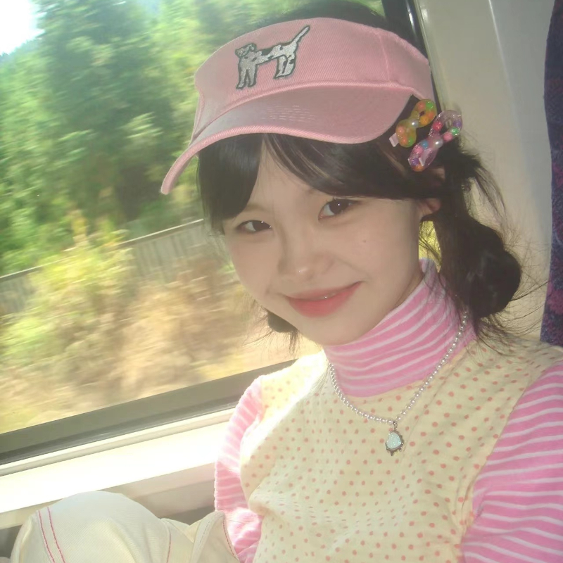 可爱甜妹斑点狗空顶帽ins少女心