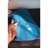 定制初恋蓝 韩国亲肤纯色针织围巾冬季 女简约保暖高级感百搭围脖