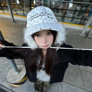 2025新款时髦复古亚比棒球帽女冬季保暖辣妹毛绒雪地帽护耳雷锋帽