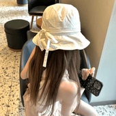 夏日午后烘焙蛋糕蝴蝶结绑带速干渔夫帽女生春夏显脸小遮阳纯防晒