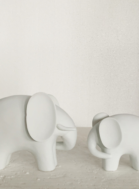 景德镇雕塑陶瓷工艺品摆设 创意素烧家居装饰品家饰陶瓷象摆件