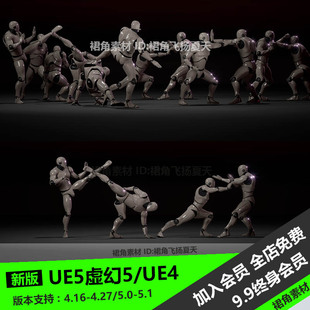 UE5虚幻4 中国功夫战斗动画包Combat animations - Kung fu V1