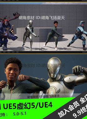 UE5虚幻4 混合人物动画插件工具Mixamo Animation Retargeting 2