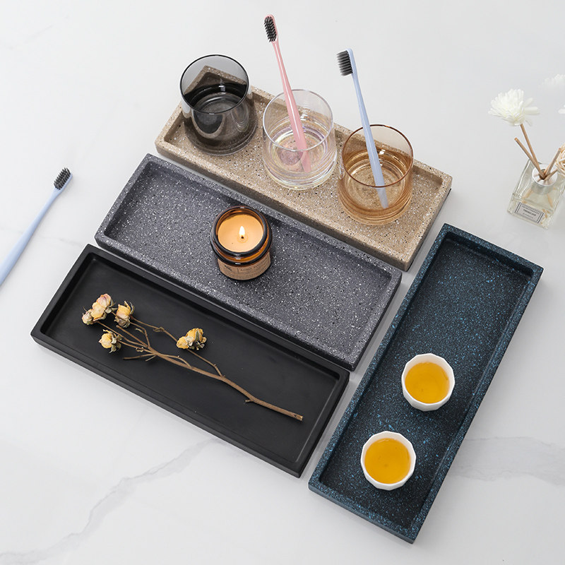 水泥托盘长方形底座卫生间杯子托盘酒店摆件茶杯钥匙香薰发收纳,家居饰品,香薰托盘,淘宝优惠券,粉丝福利购,淘宝优惠卷