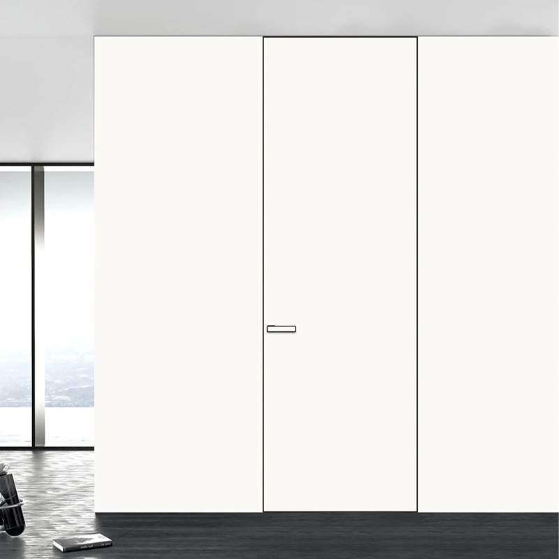 门无框门极简隐框铝木门暗门平外内开可刷漆涂料门卧室隐藏门