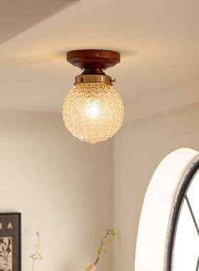 灯姬法式复古中古入户灯玄关灯过道灯美式侘寂风衣帽间阳台吸顶灯