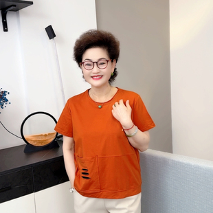 时尚 2025夏新款 洋气女士上衣圆领棉T恤
