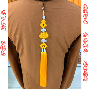 中国结燕尾 手工编织流苏主法师挂珠背云 项链108颗佛珠大号蓝色