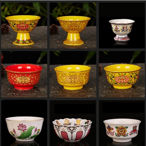 佛堂无字莲花净水杯陶瓷莲花供碗