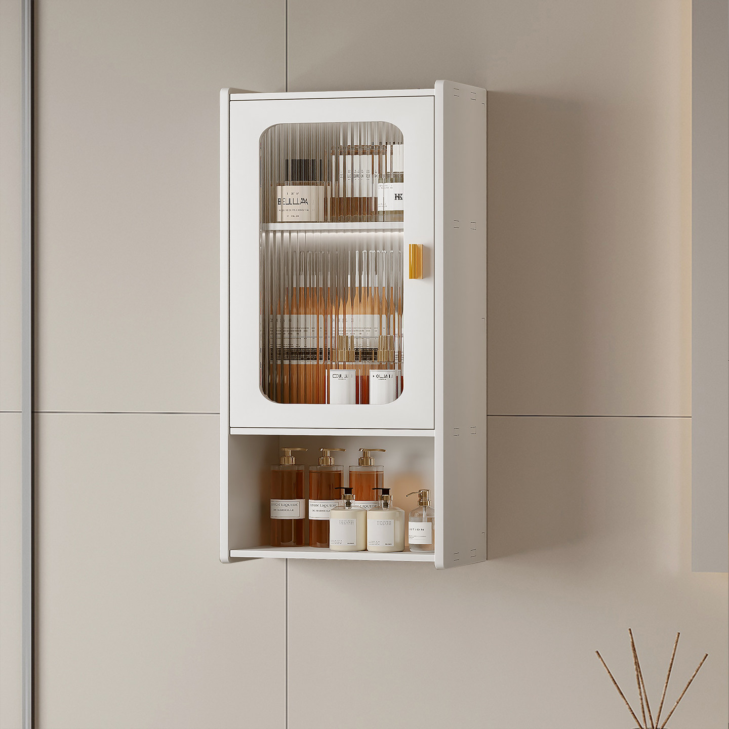 卫生间浴室置物架收纳柜洗手间壁挂式马桶上方墙上小壁柜储物吊柜