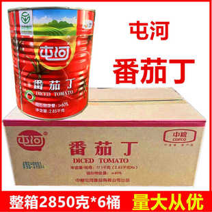 中粮屯河番茄丁2.85kg*6罐去皮番茄大包装装新疆西红柿块罐头商用