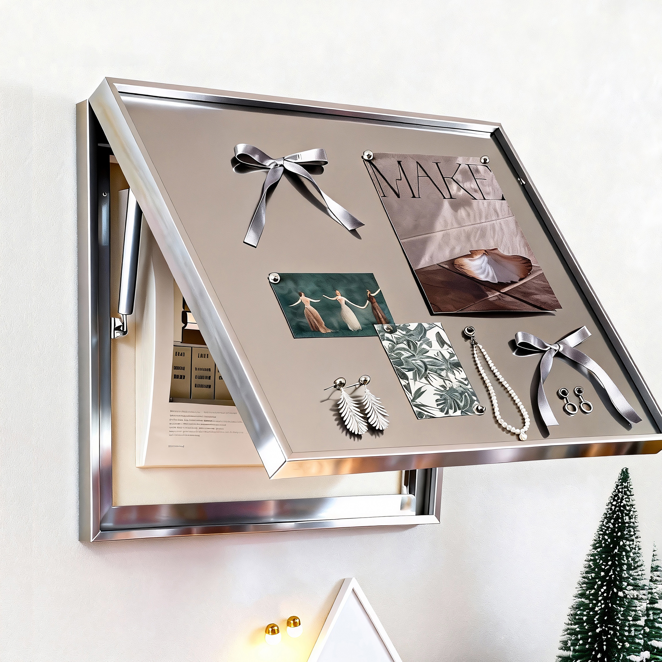 艺术不锈钢磁吸电表箱遮挡