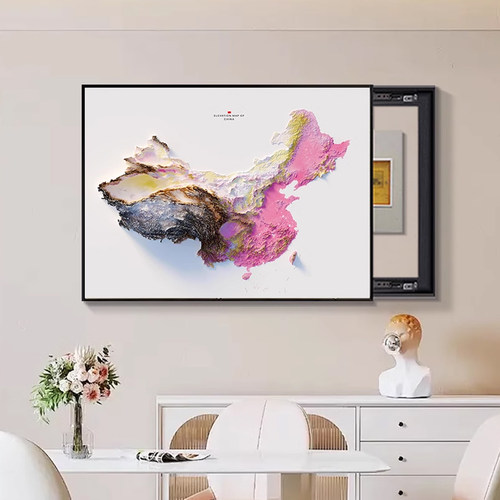 抽象地图世界遮丑神器电表箱画