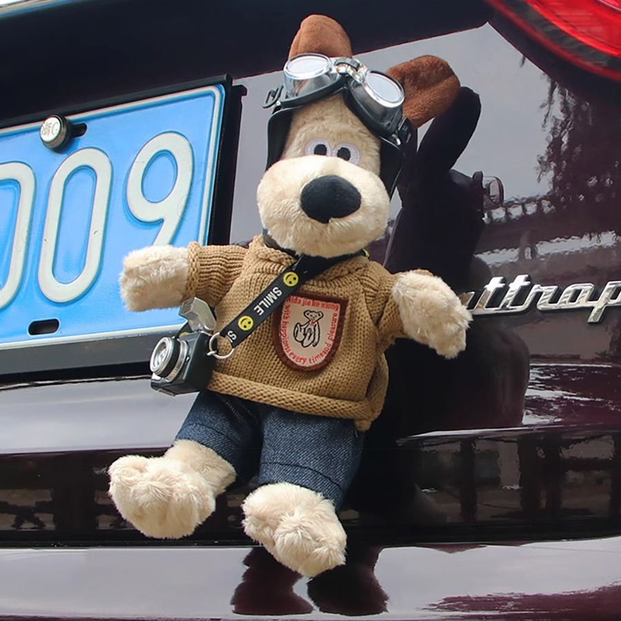 掌门狗冰箱贴车载后备箱摆件挂式车内车外创意可爱装饰品玩偶玩具