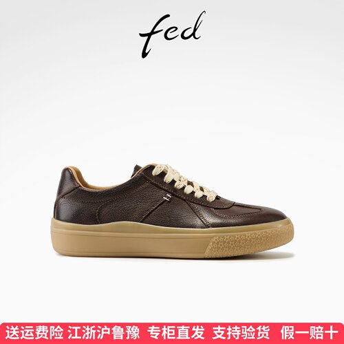 fed复古板鞋春季新款女鞋棕结日行休闲鞋轻便厚底得训鞋女款ZC056