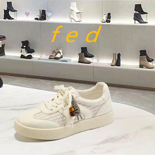 FED商场同款2026新款厚底增高百搭轻便系带休闲板鞋小白鞋GCX390